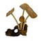 Wood Mushroom Sculpture Natural Tabletop Figurine Root Base Decor